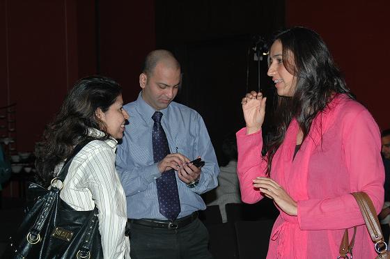 Sheetal Sharma And Mirza with The Press